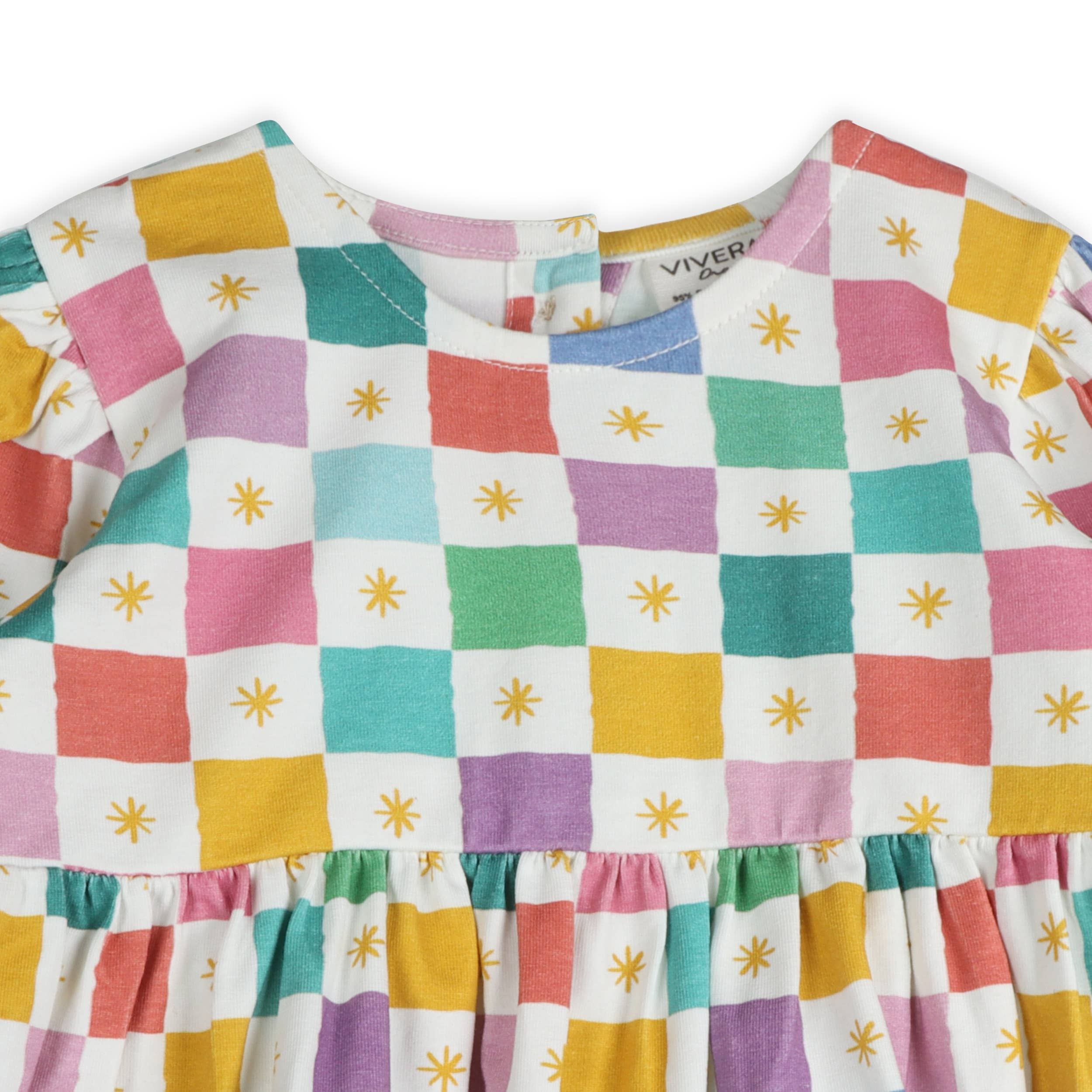 Viverano Organics - Colorful Checks Baby Dress & Bloomer (Organic Jersey)