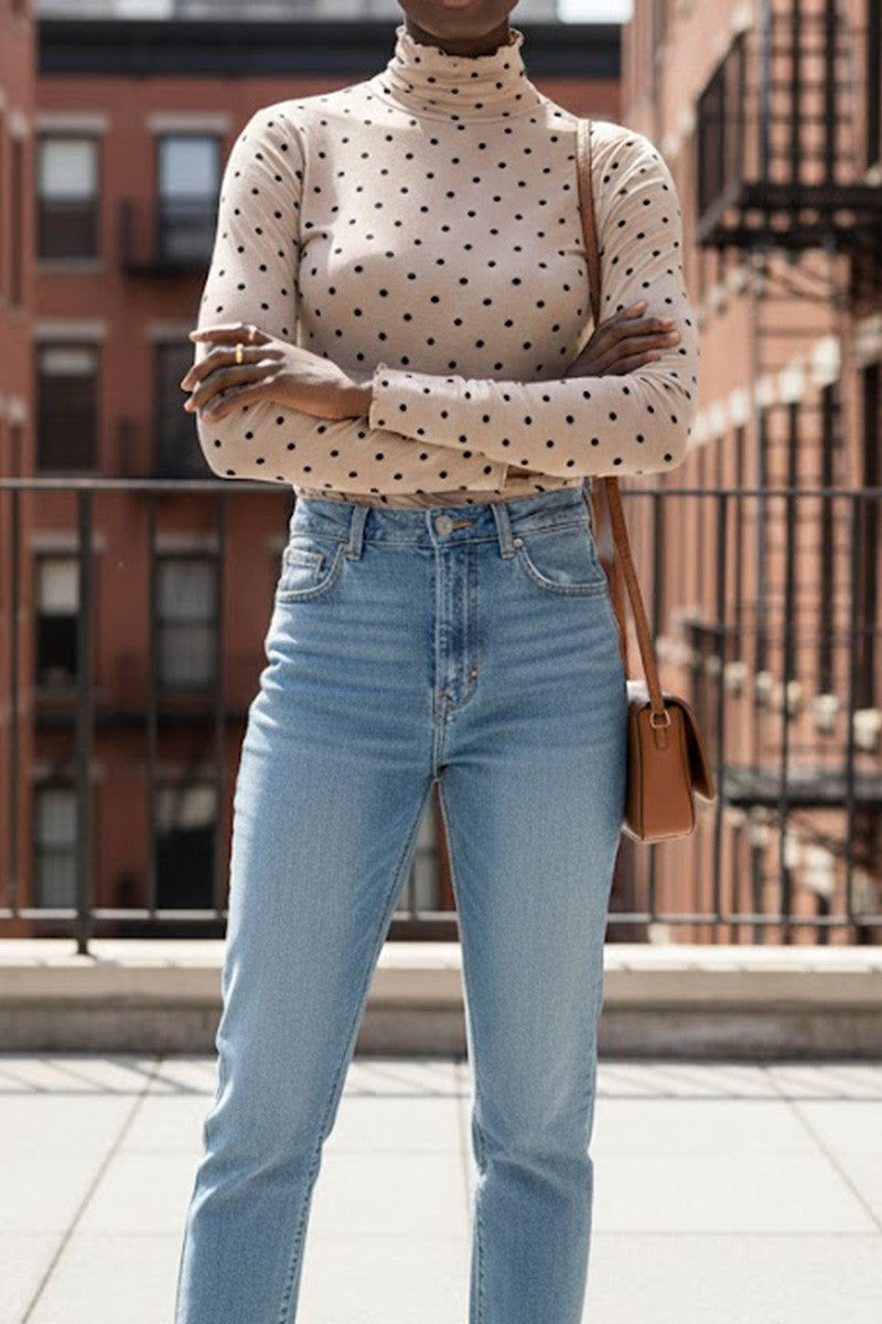 Polka Dot Mesh Sheer Ruffled Base