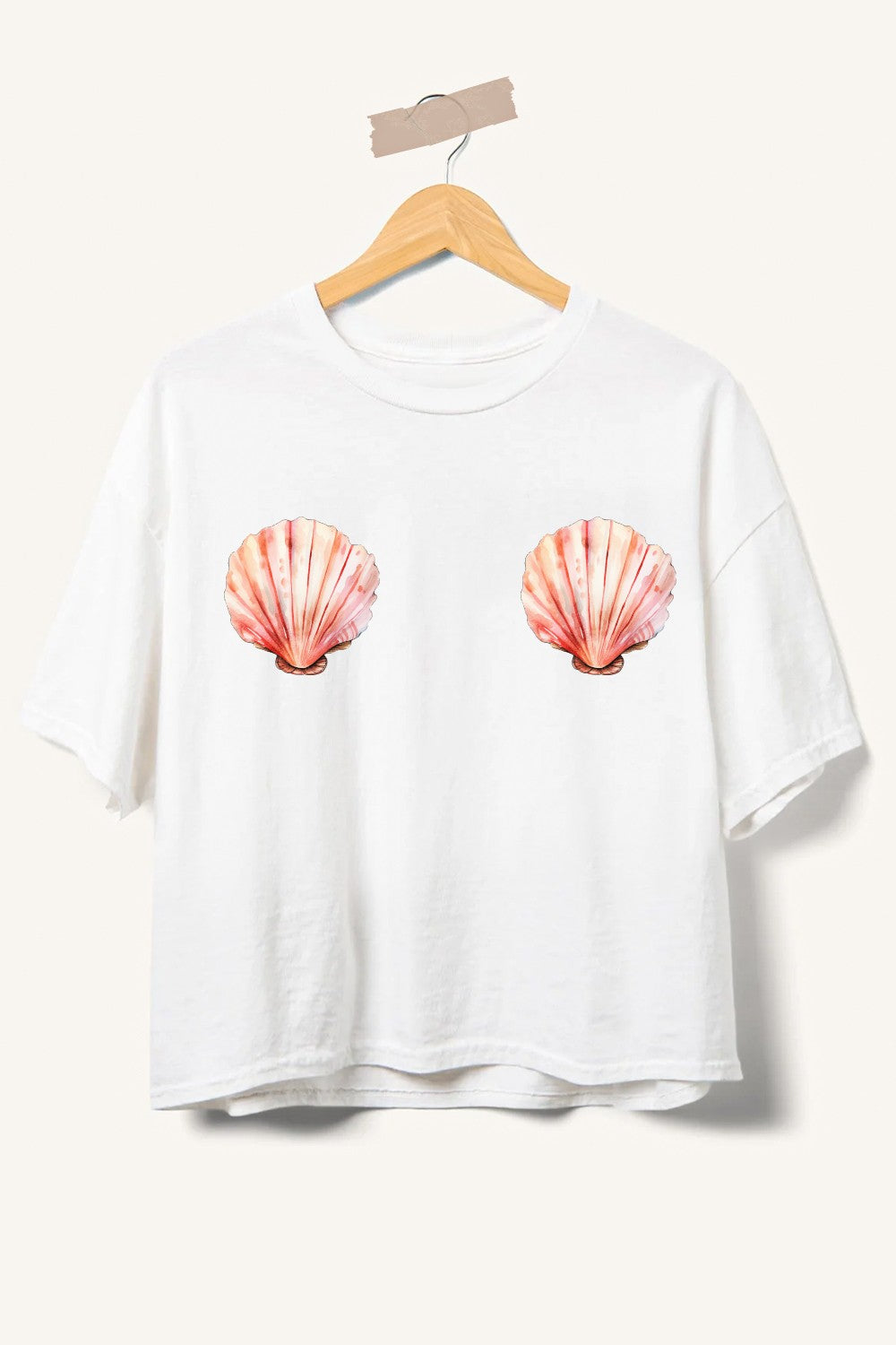 Seashell Graphic Print Boxy Tee