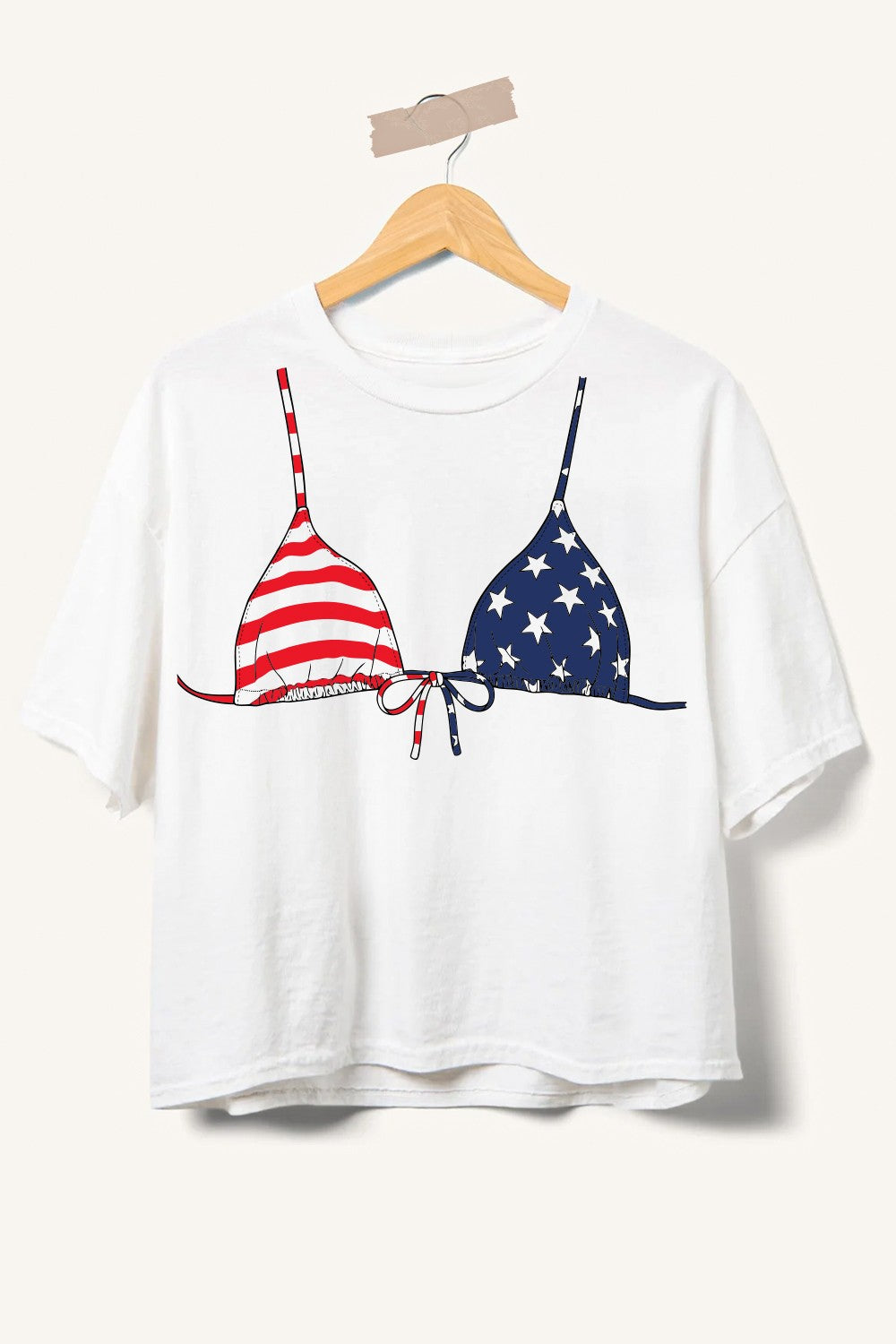 Flag Bikini Graphic Print Boxy Tee