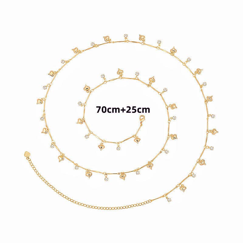Dipped Shop - Trendy Gold Plated Small Fish Tassel belly chain