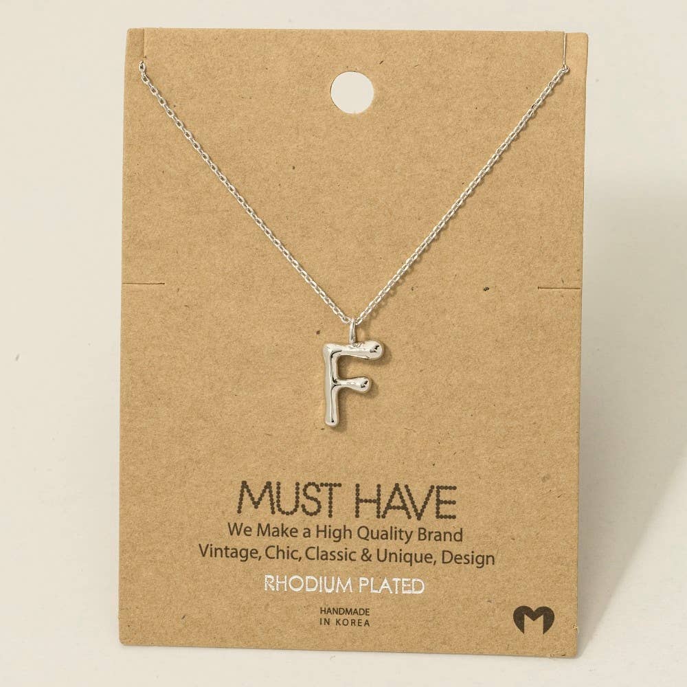 Fame Accessories - Gold Dipped Bubble Letter Pendant Necklace