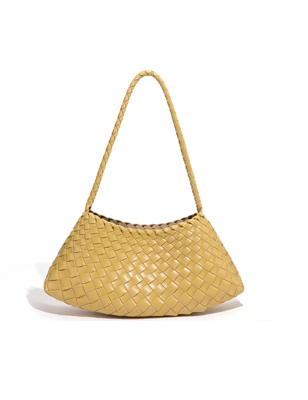 Dipped Shop - Vintage Woven Solid Color Underarm Bag Handbag