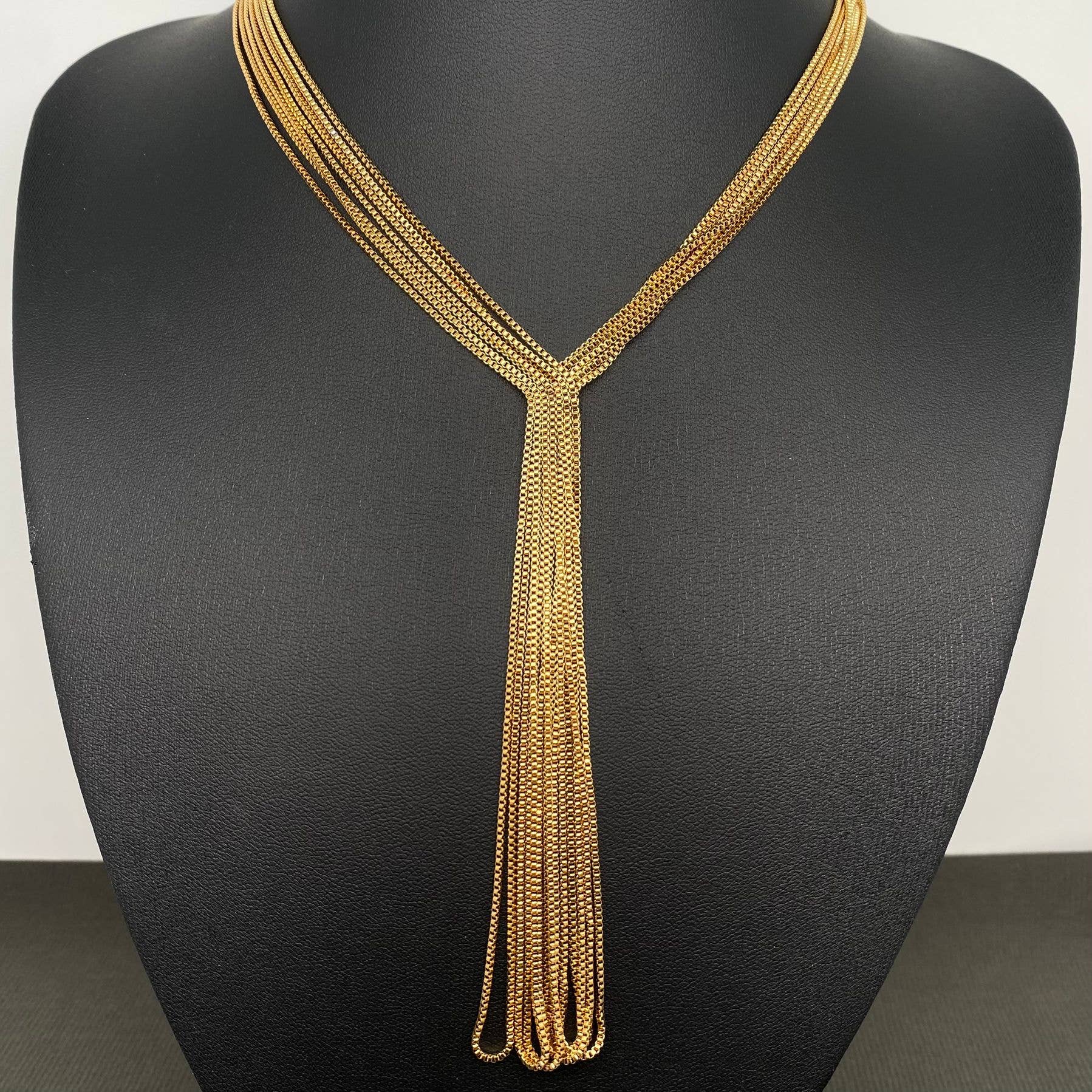 Mio Queena - Multi Box Chain 18K Gold Plated S.Steel Necklace - FGS