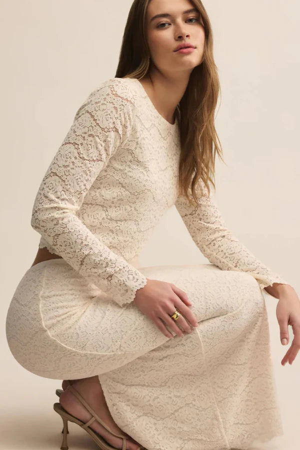 Z SUPPLY - VIA LACE MIDI SKIRT CLOUD