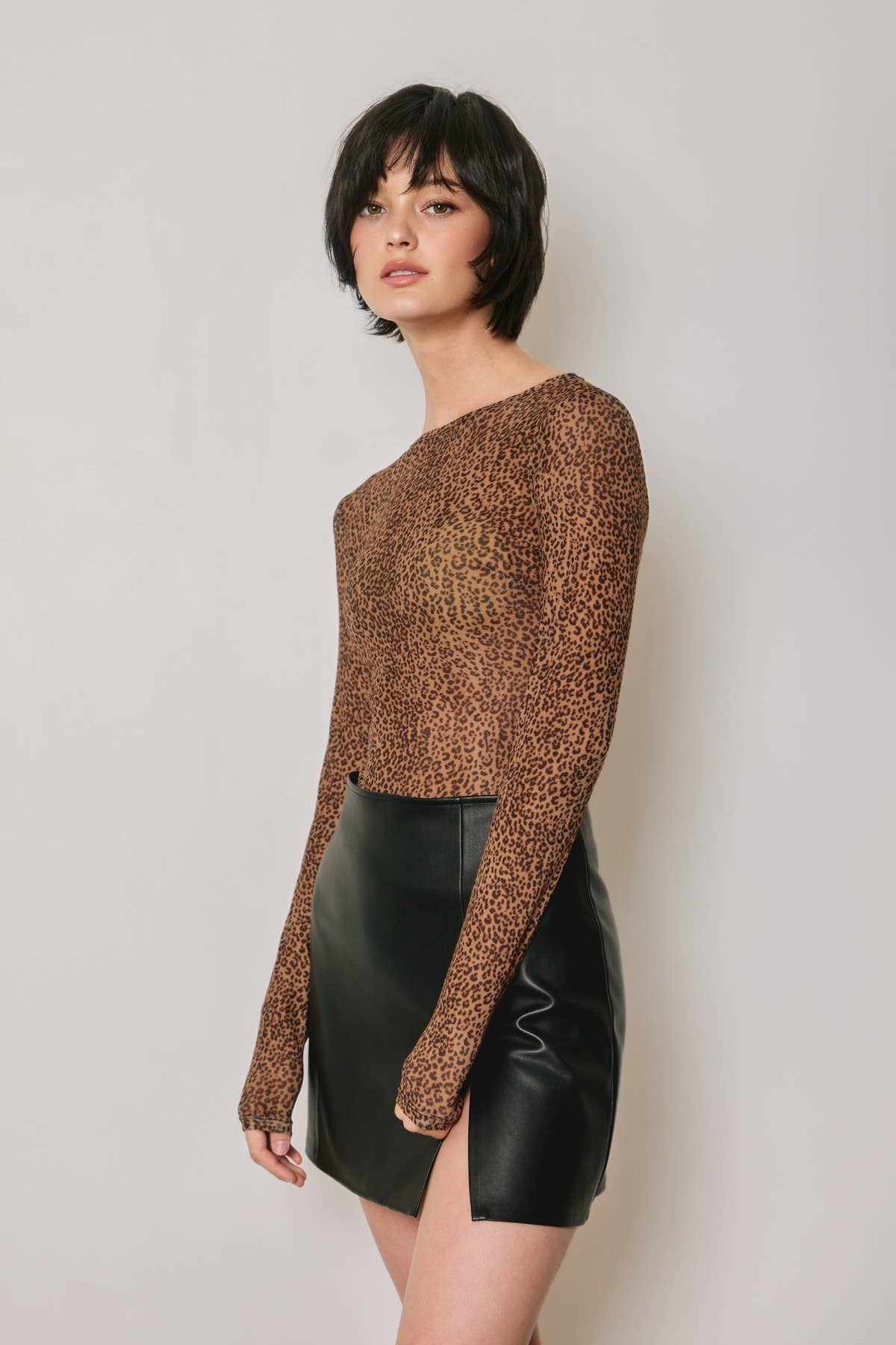 Dress Forum - Animal Print Mesh Second Skin Bodysuit