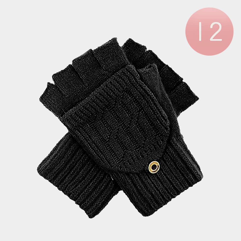 Fingerless Mittens Flap Gloves