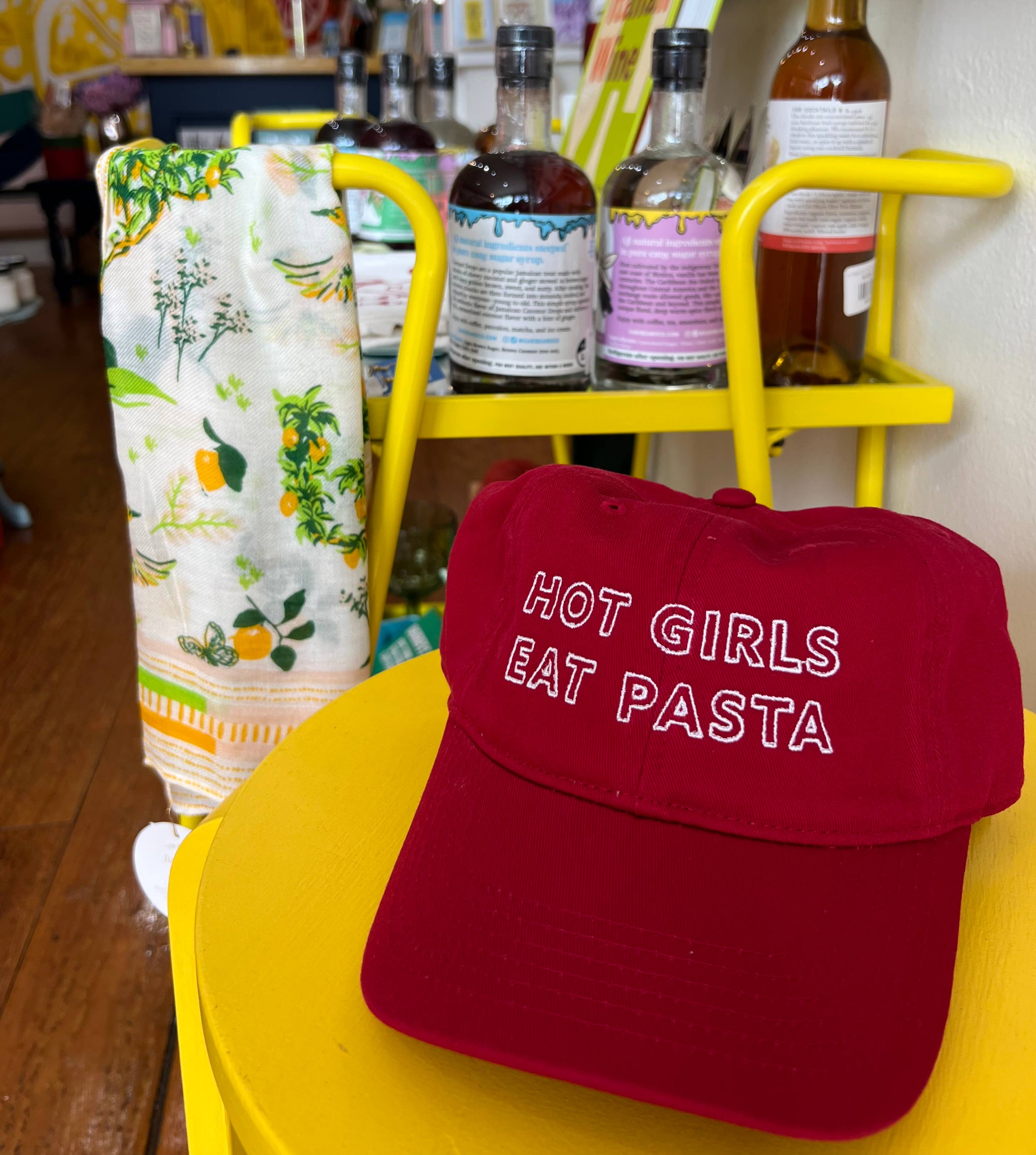 Overseasoned - Hot Girls Eat Pasta Baseball Hat - PINK ONLY