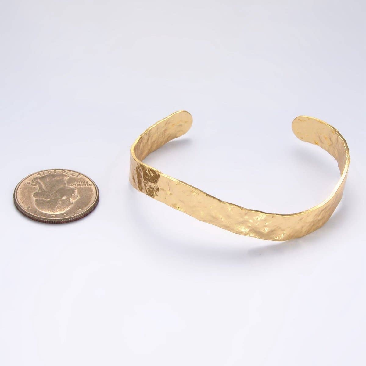 Aim Eternal - 24K Gold Filled Hammered Band Cuff Bracelet | WA-2655