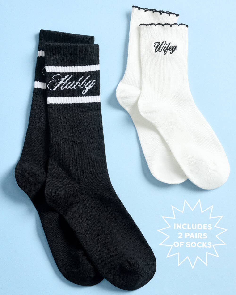 xo, Fetti - Wifey and Hubby Socks | bachelorette, wedding, couples