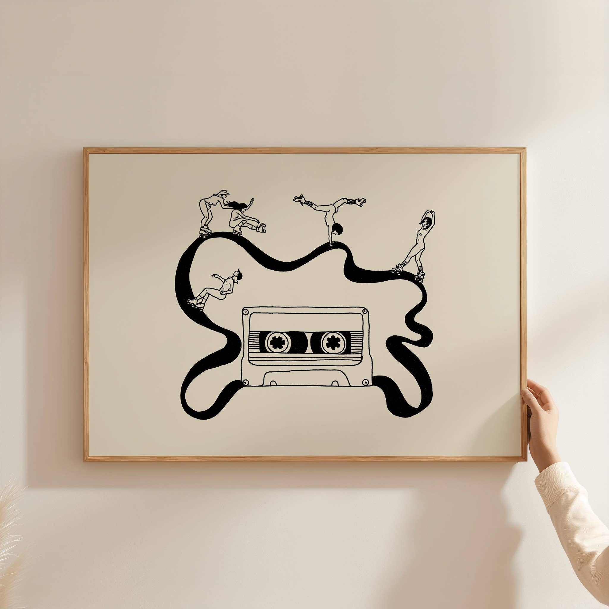 Tumbleweed Design Studio - Girls Skate Session, Retro Music Art Print