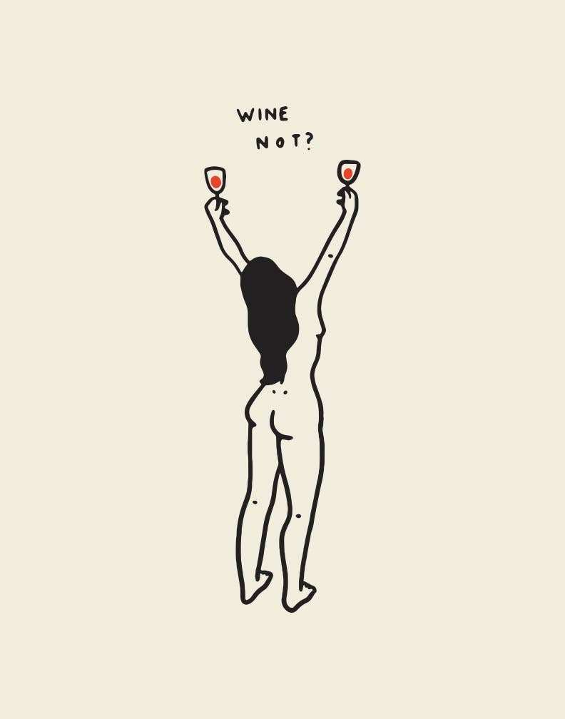 Tumbleweed Design Studio - Wine Not? Wine Lover Minimal Art Print
