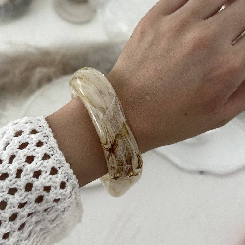 Dipped Shop - Irregular Acrylic Resin Bangle Bracelets MK2PPPO6W6JBR304