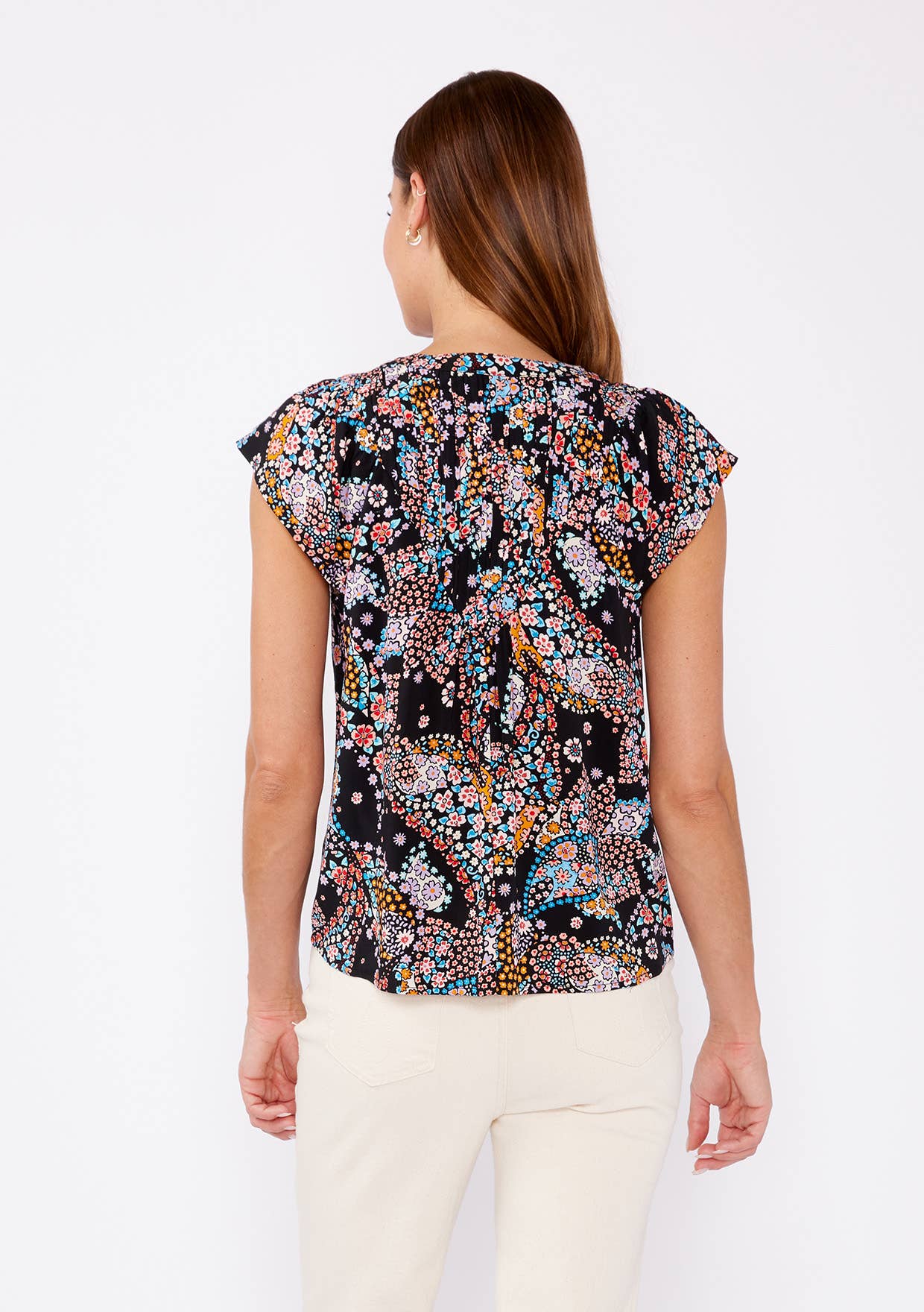 Lovestitch - V-Neck Poplin Floral Top