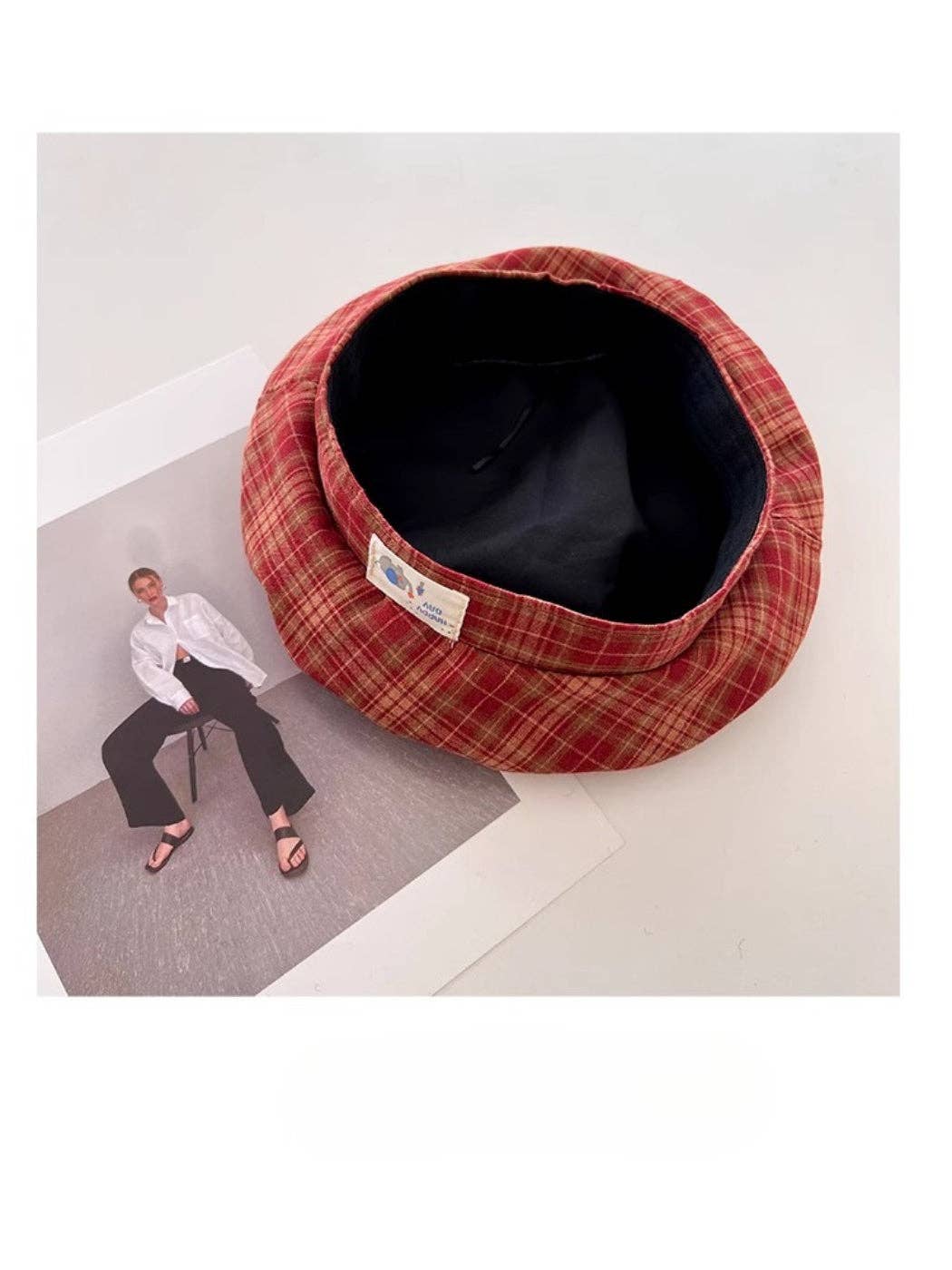 Funkyrel® Atzbranding Limited - Haila - Plaid Patch Casual Beret Hat