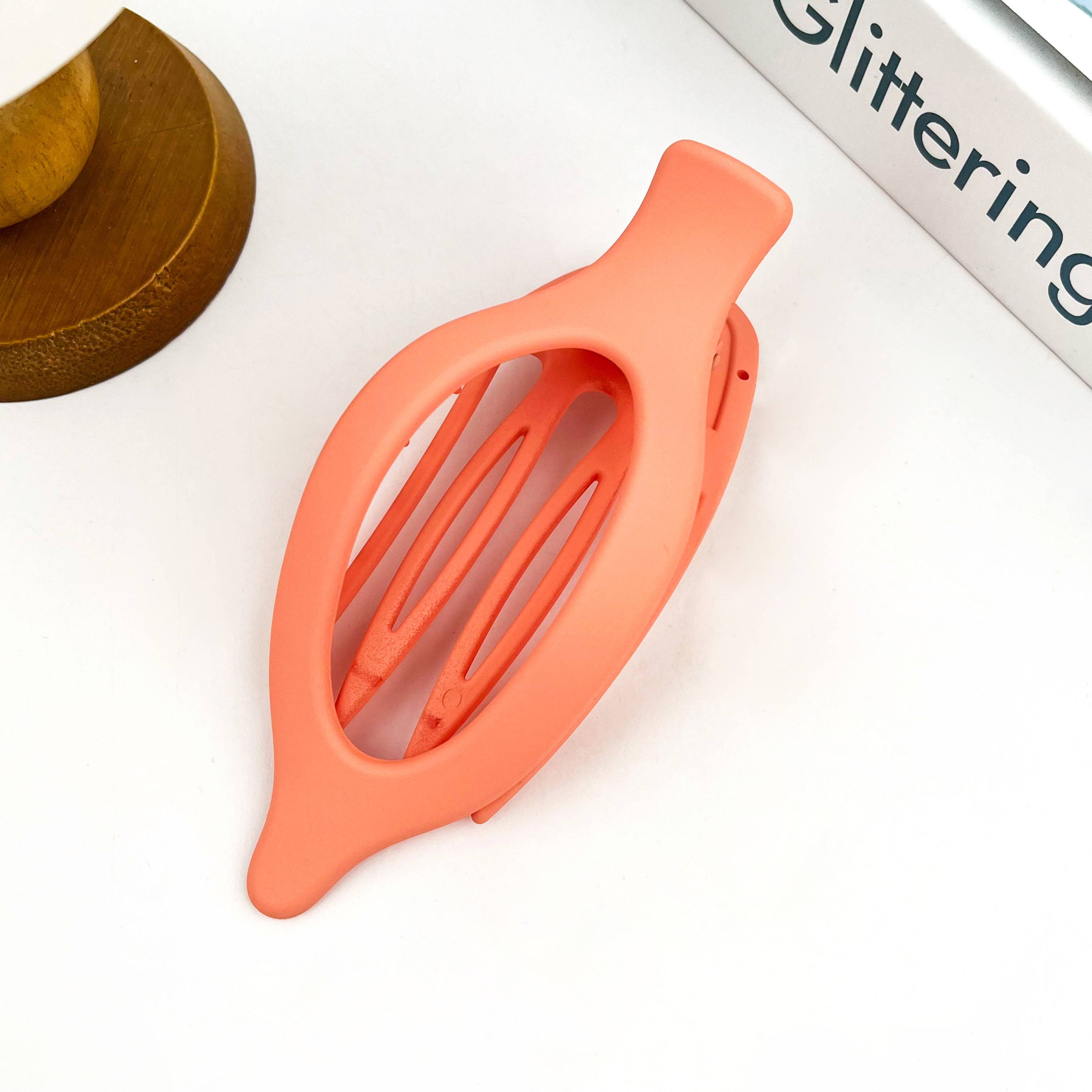 SoapElenGlen - Simple Solid Color Hair Barrette, Flat Oval Hair Clip