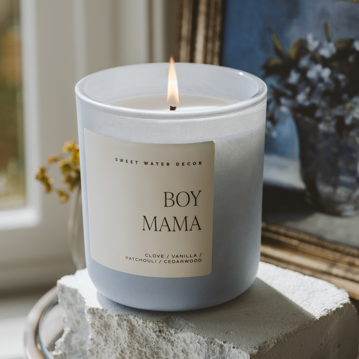 Sweet Water Decor - Boy Mama 15 oz Soy Candle, Matte Jar - Mother's Day