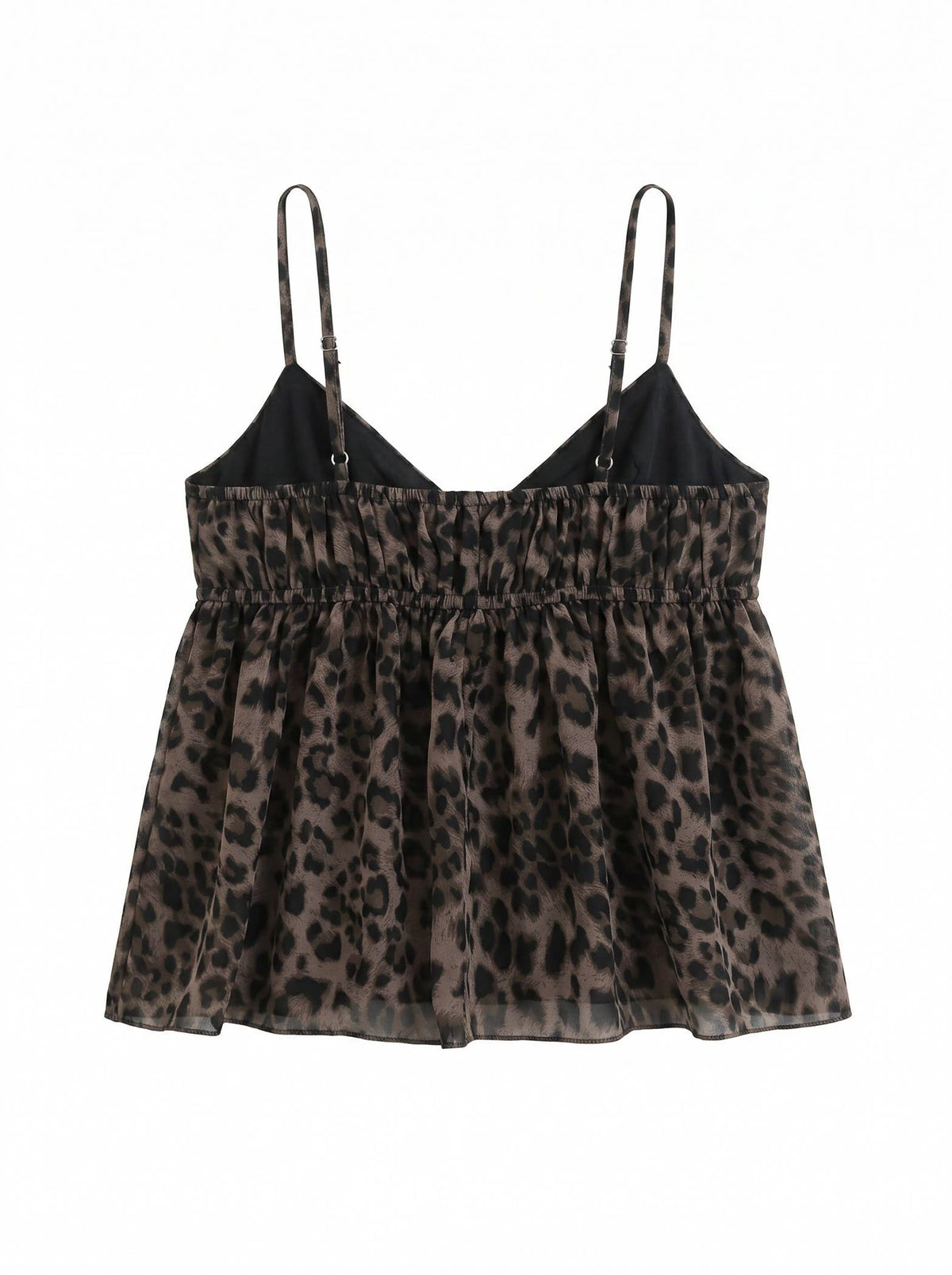 J LINE | LUZINA - LEOPARD LACE TRIM RUFFLE LAYERED CAMI TOP