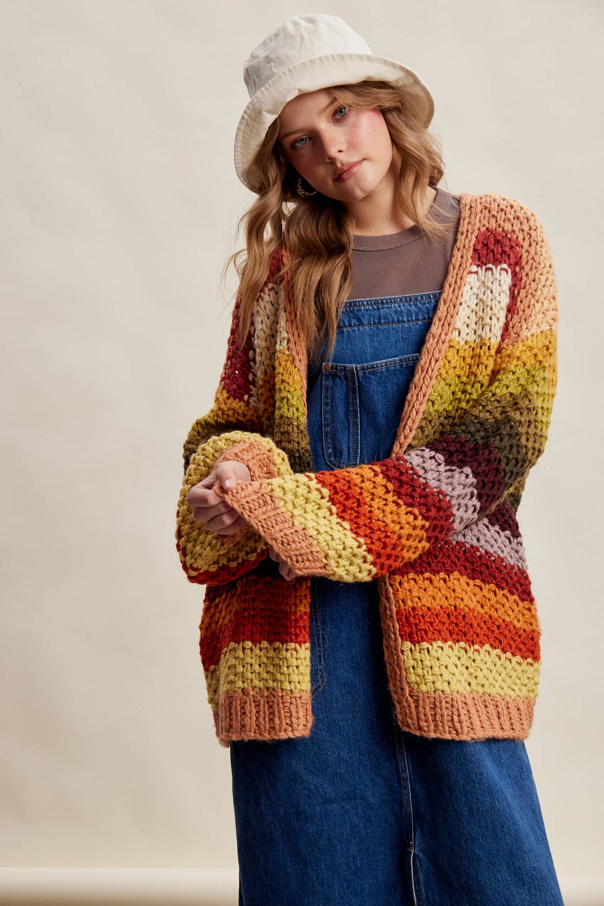 Listicle - Rainbow Hand-Crochet Open Cardigan LSW0620