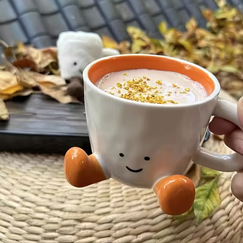 Cute Ceramic Mug with Playful Feet