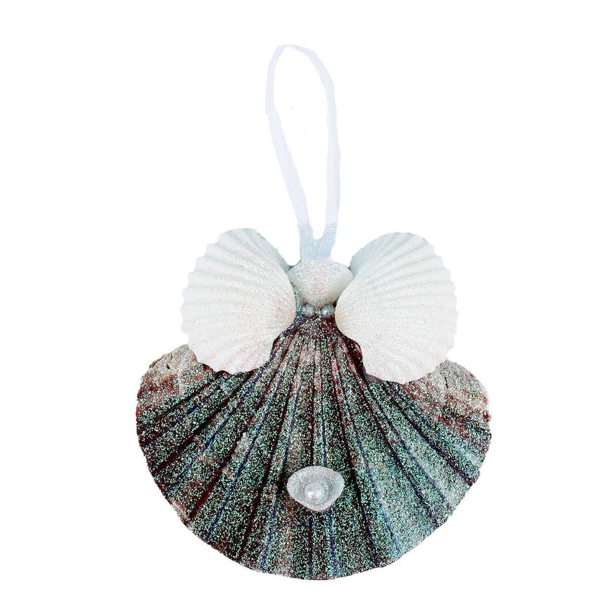 California Seashell Company - Flat Pectin with Arca Wings Seashell Angel Ornament