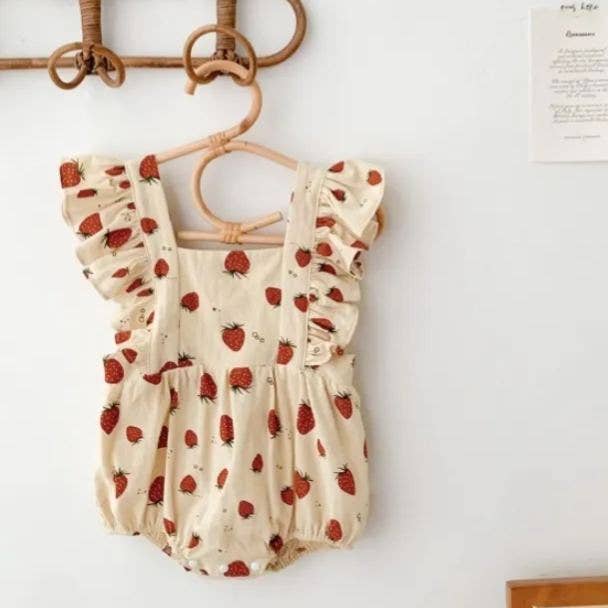 shoplittleswan - Baby Girl Strawberry Tank Bodysuit