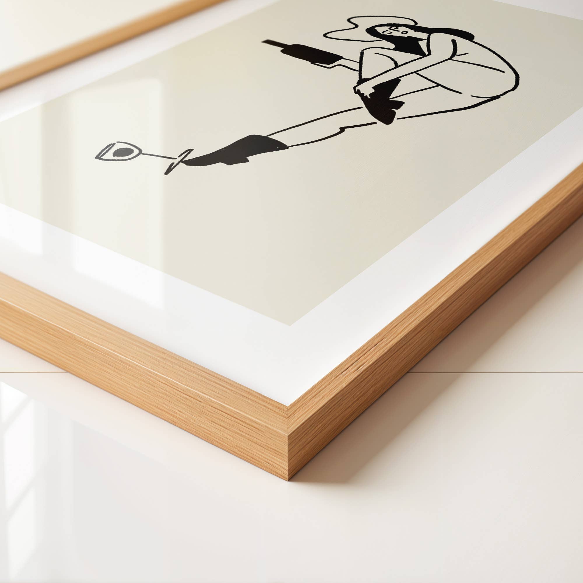 Tumbleweed Design Studio - Balance Yoga & Wine Cowgirl Minimal Western Wall Art Print