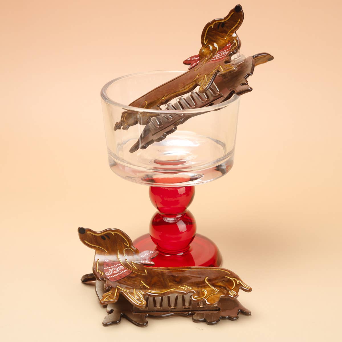SoapElenGlen - Bandana Adorned Dachshund Hair Claw Clip