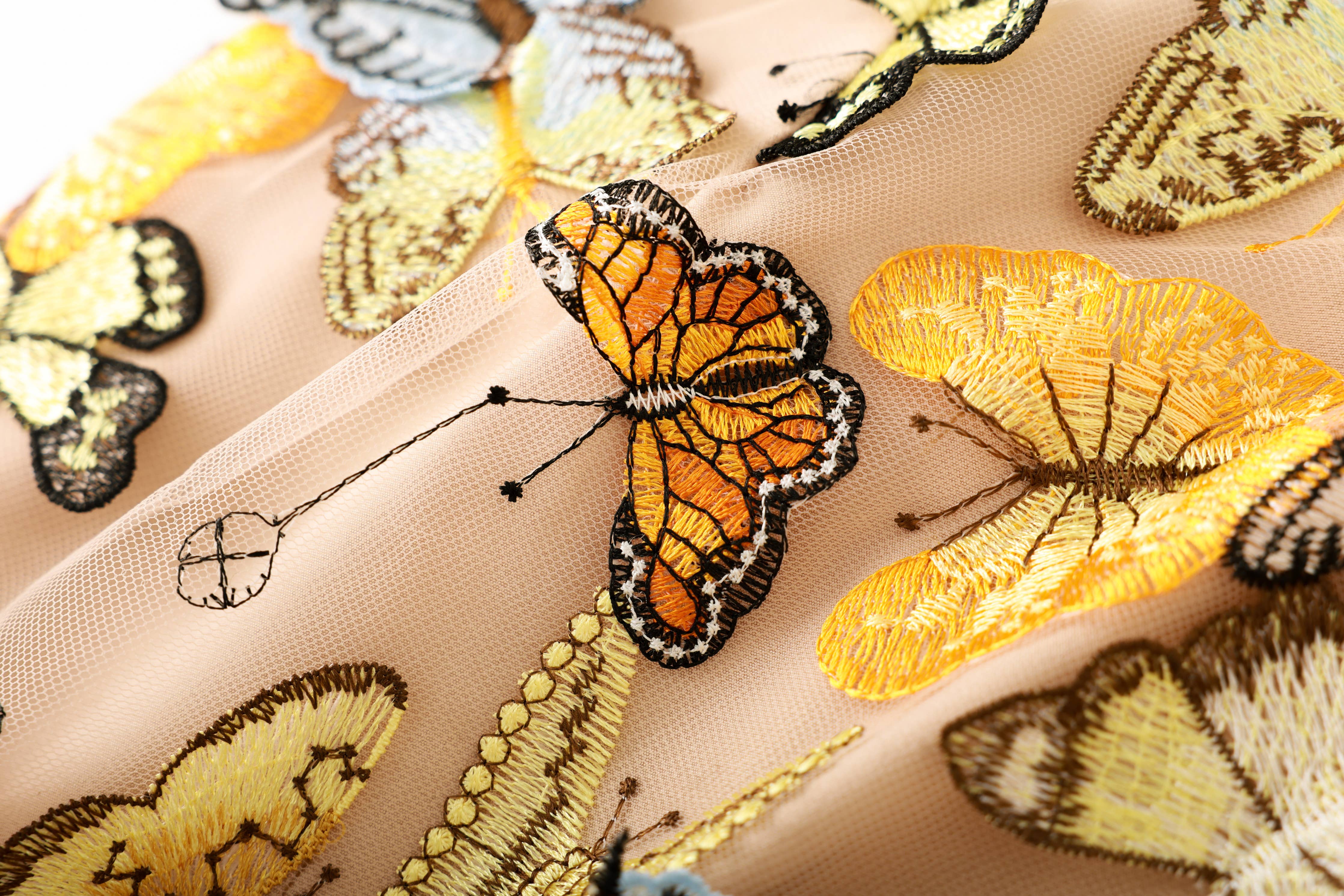 Productseeker - PS14 3D Butterfly Embroidered Strapless Mini Party Dress