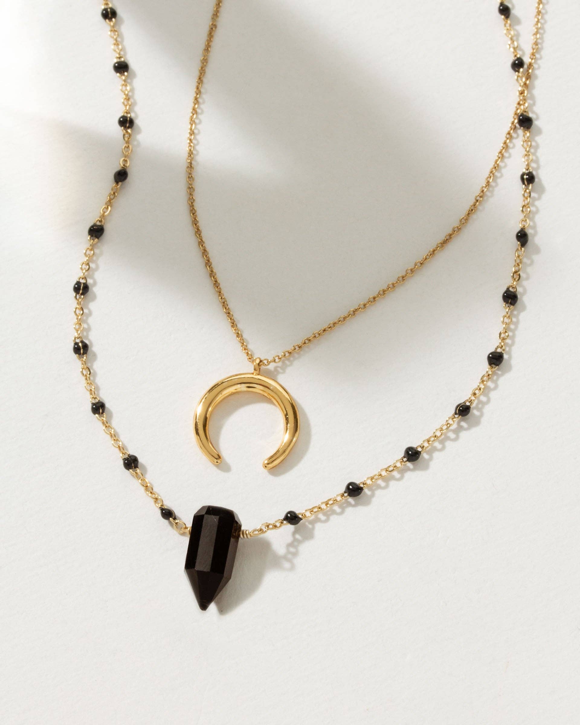 Luna Norte - Dark Moon Onyx Necklace Set - Black Onyx