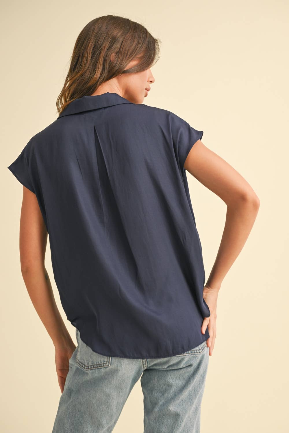MIOU MUSE BUTTON DOWN CAP SLEEVE SHIRTS