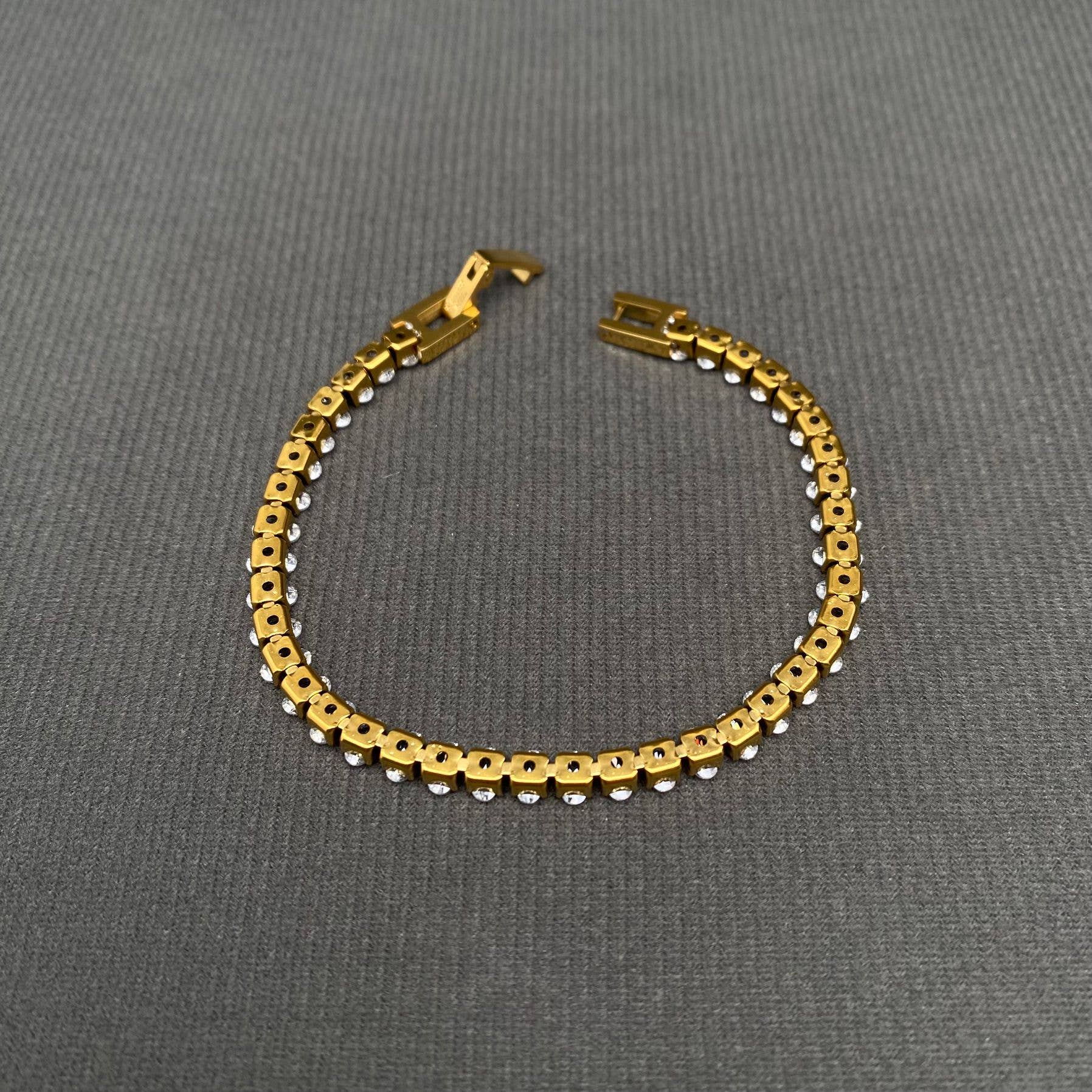Mio Queena - Sparkling Zircon Inlaid 18K Gold Plated SS Bracelet - FGS