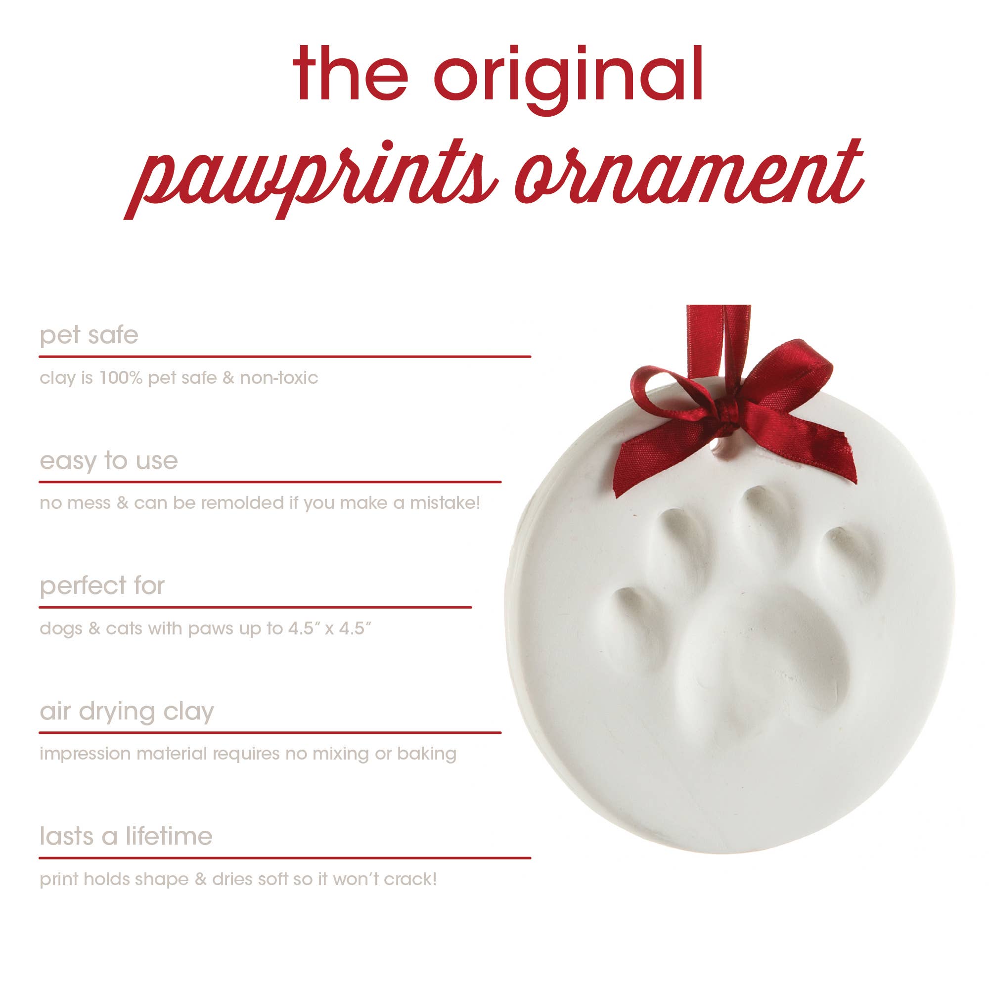 Pearhead - Pet Pawprint Christmas Keepsake Ornament