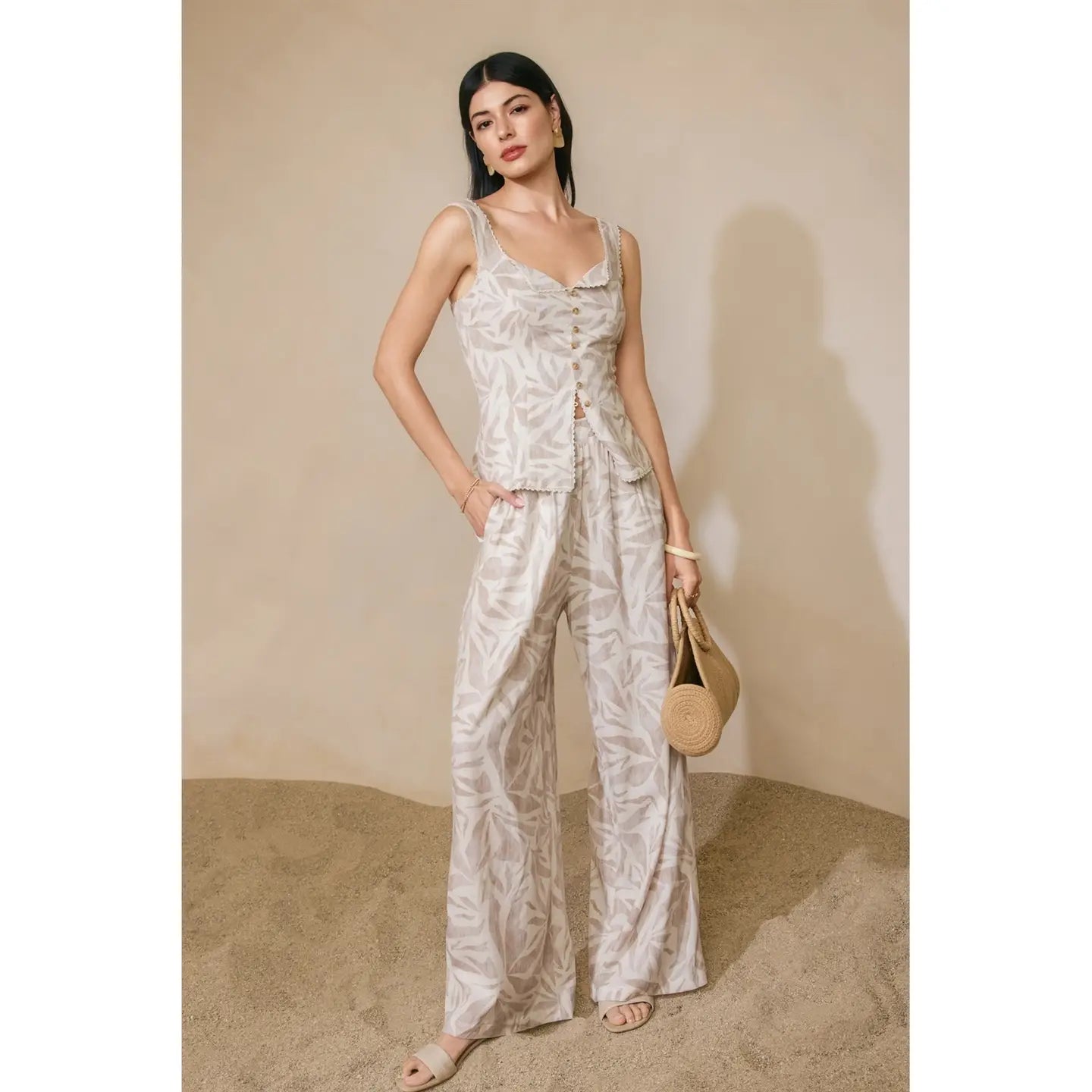 Driftwood Dreams Front Pleated Pants