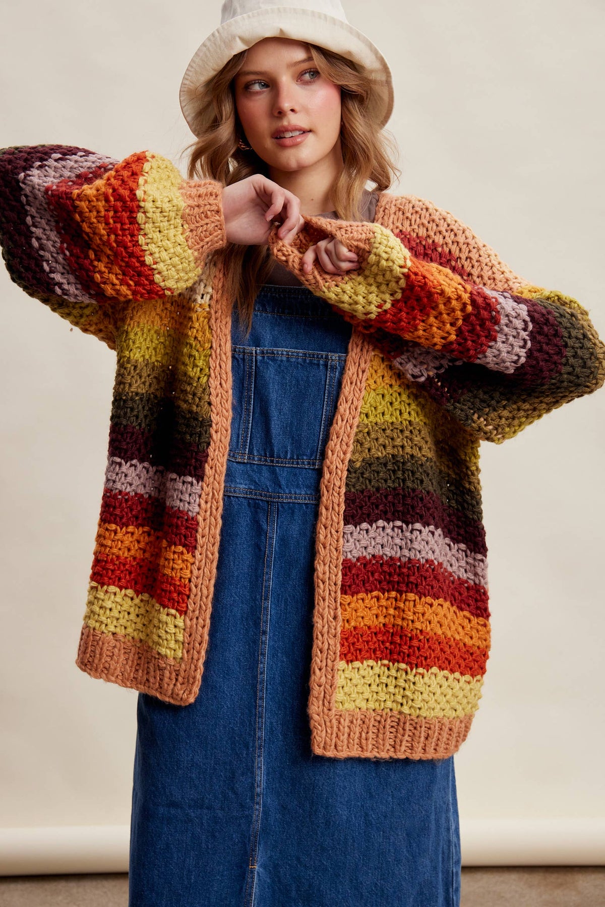 Listicle - Rainbow Hand-Crochet Open Cardigan LSW0620