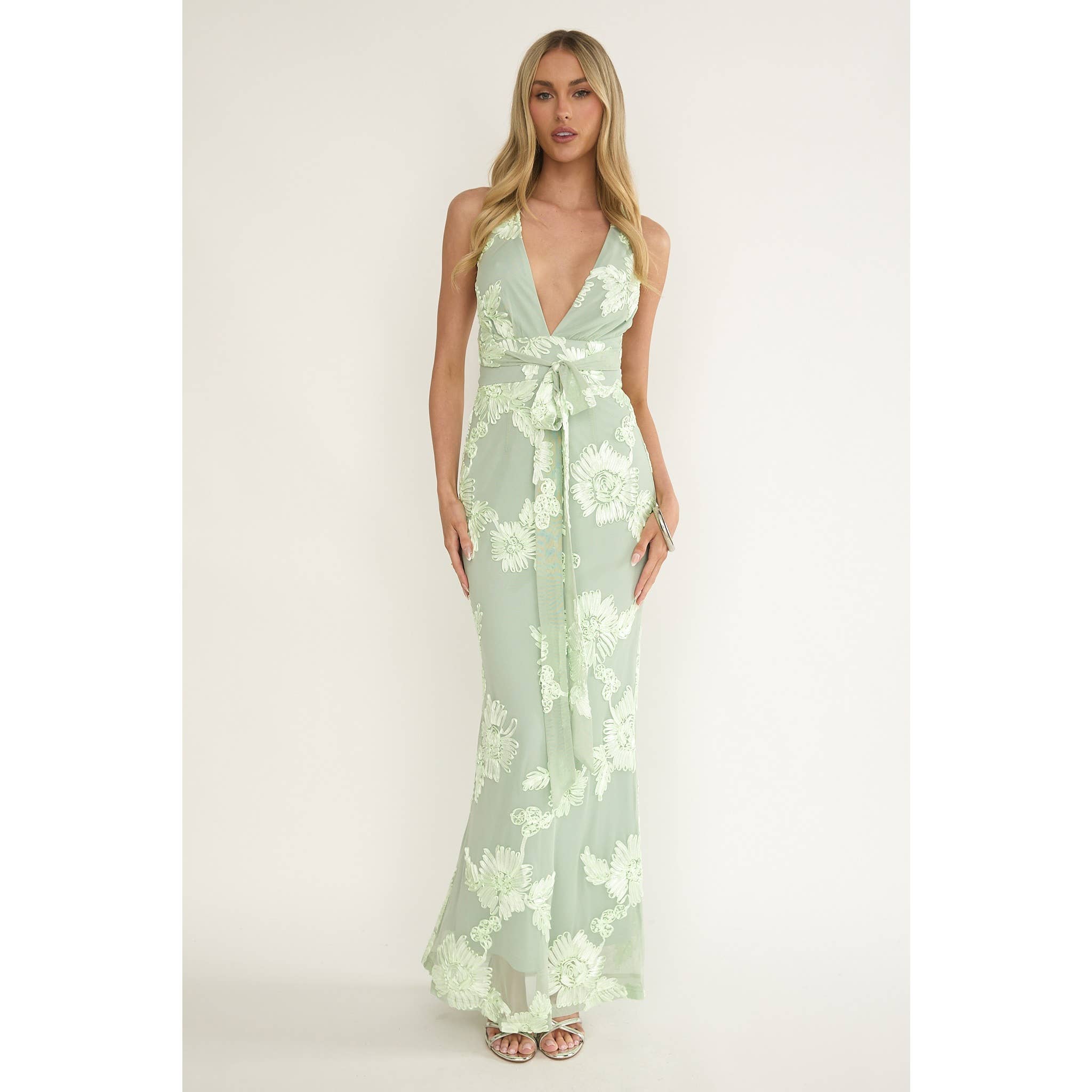 One and Only Collective - FLORAL HALTER MAXI DRESS