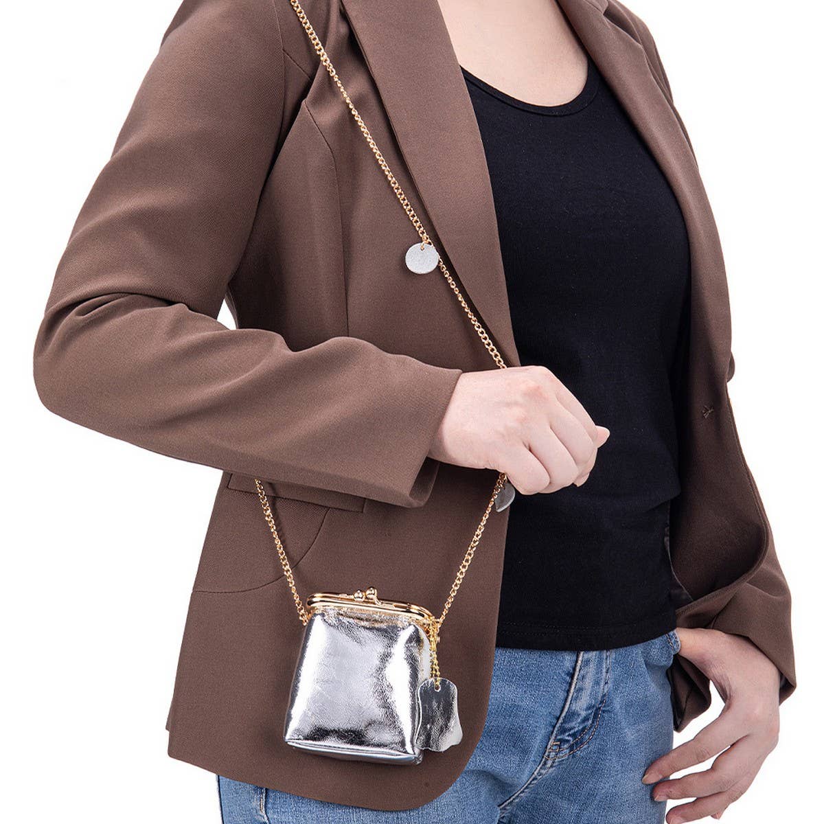Mini Leather Chain Bag – Cute Multi-Use Pouch