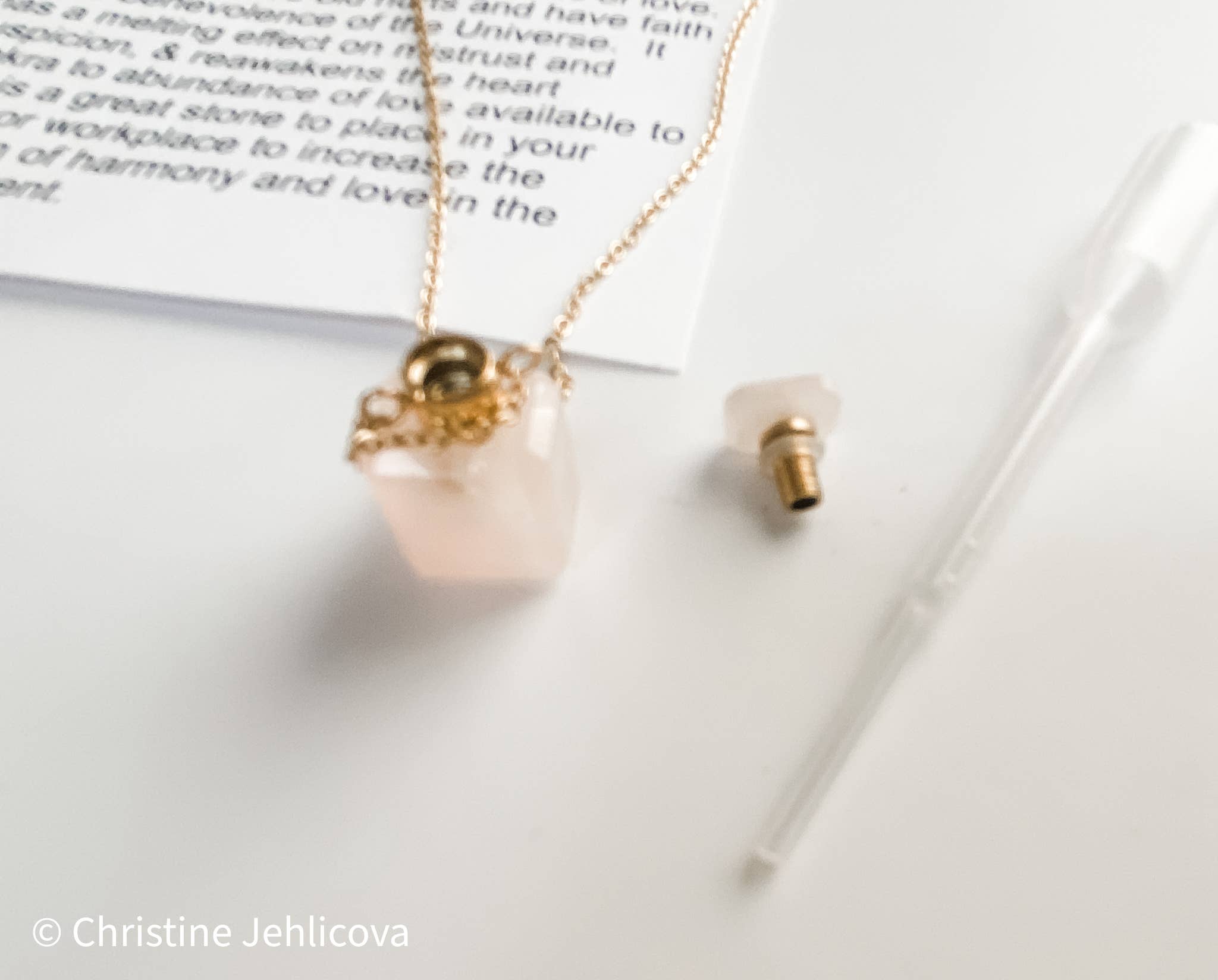 HoopLa - Gemstone Mini Perfume Bottle Crystal Necklace