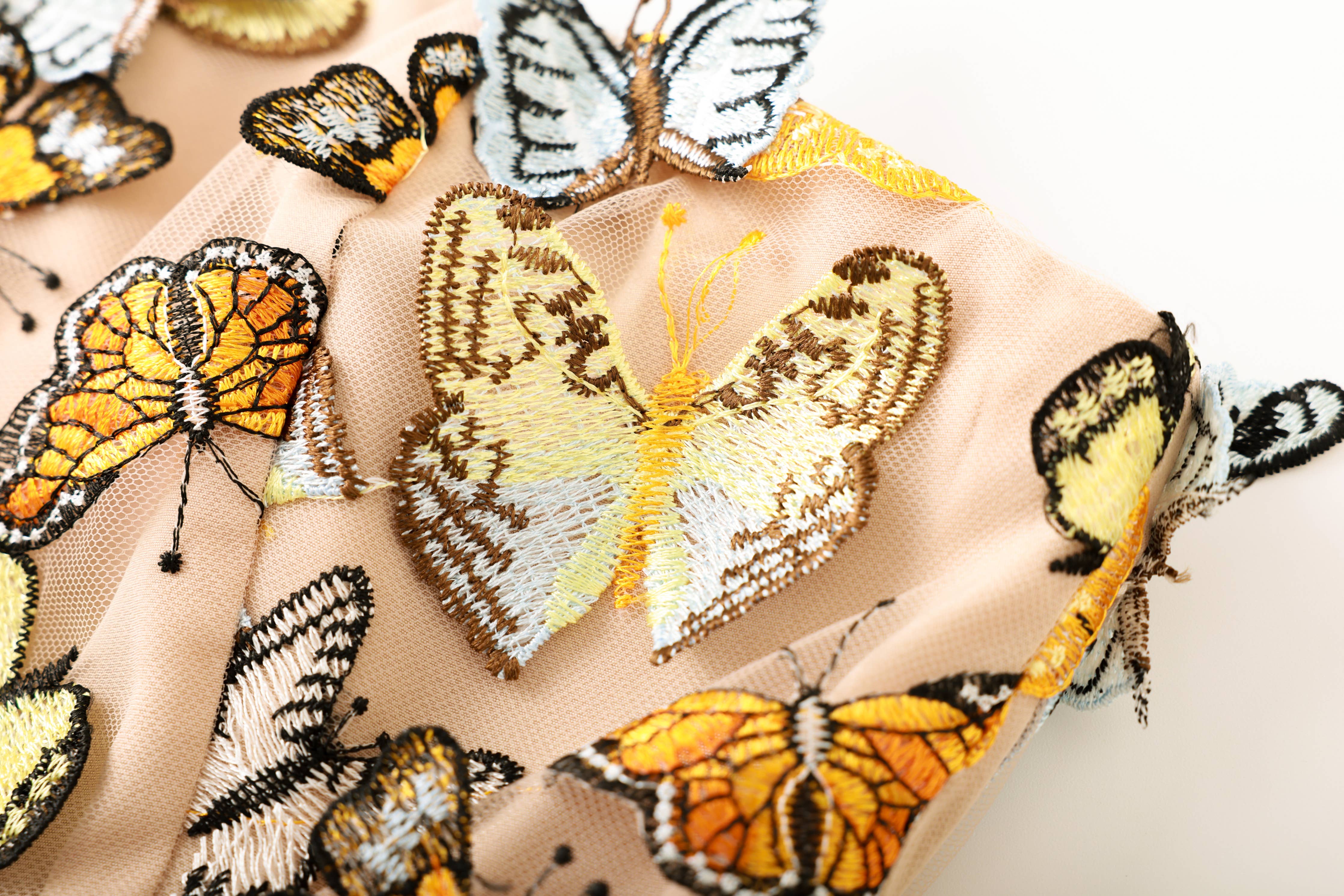 Productseeker - PS14 3D Butterfly Embroidered Strapless Mini Party Dress