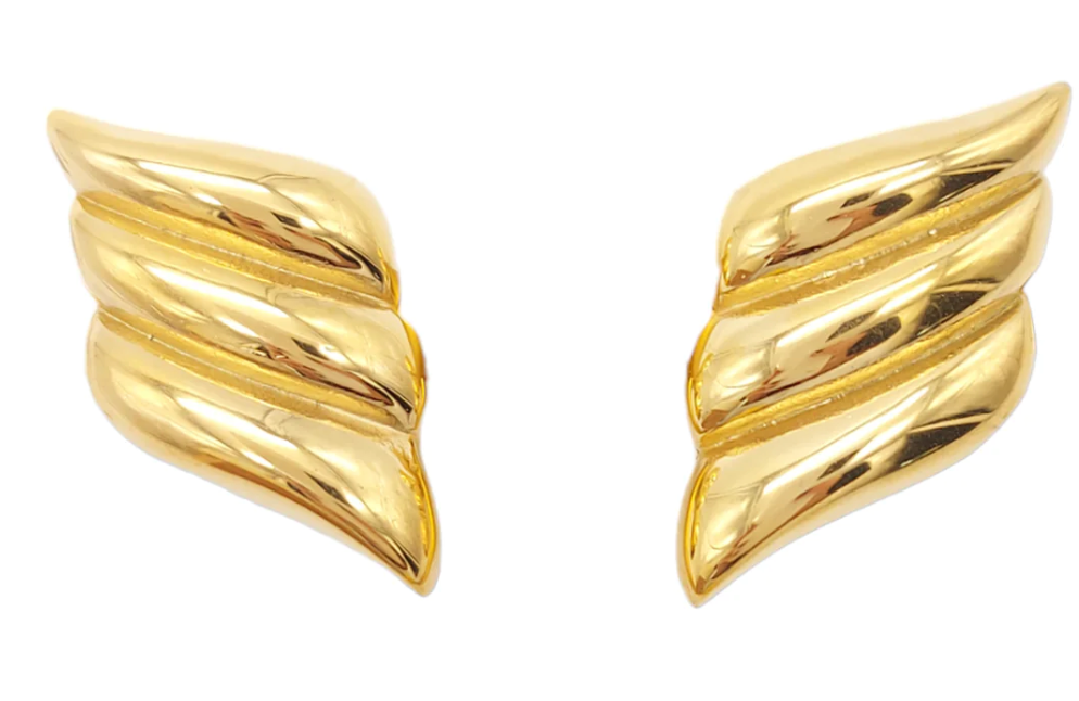 HoopLa - Aegean Button Earrings,Stainless Steel- Waterproof