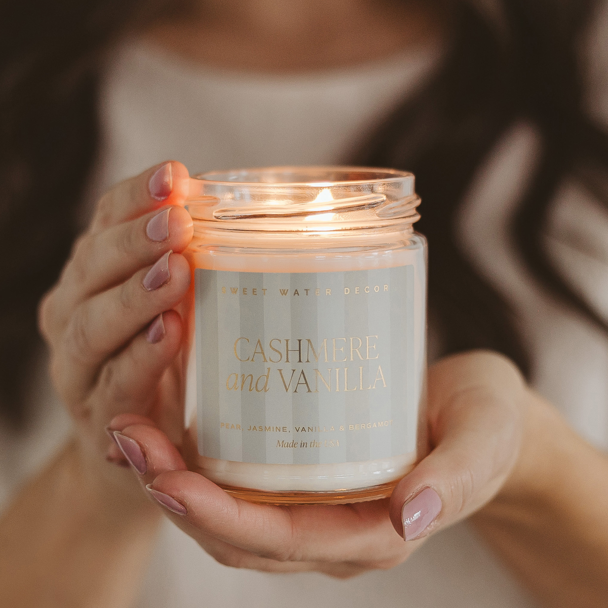 Sweet Water Decor - Cashmere and Vanilla 9 oz Soy Candle - Home Decor & Gifts