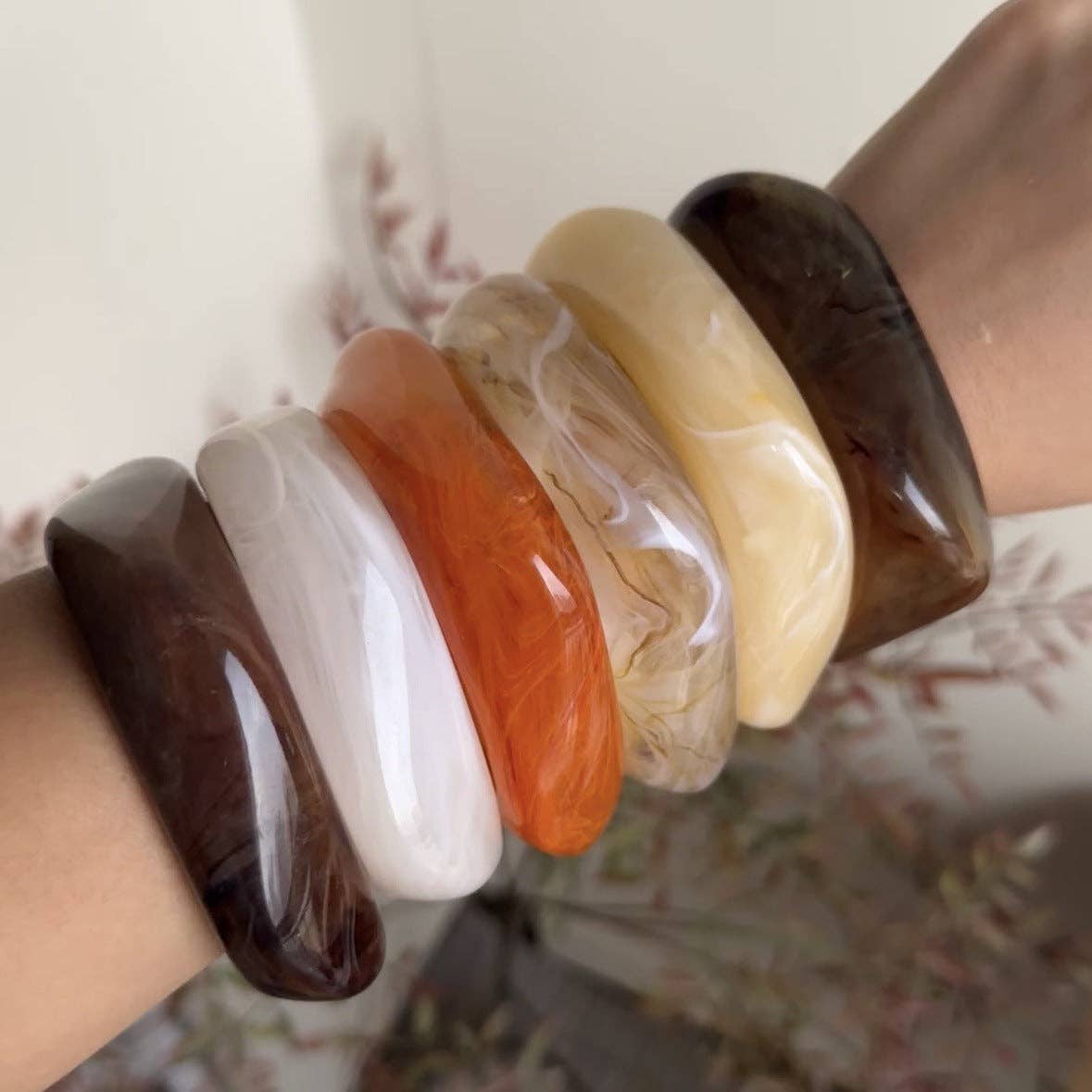 Dipped Shop - Irregular Acrylic Resin Bangle Bracelets MK2PPPO6W6JBR304