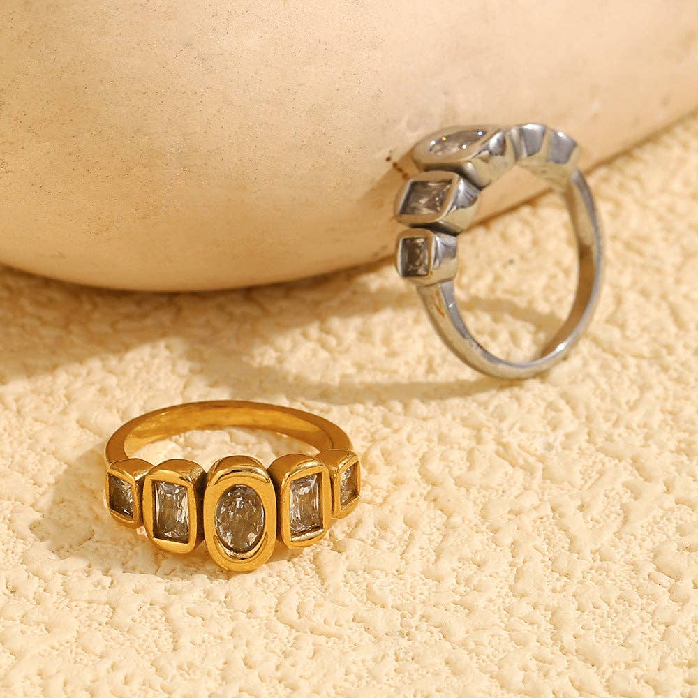 Dipped Shop - Simple Geometric Bezel-Set Zircon