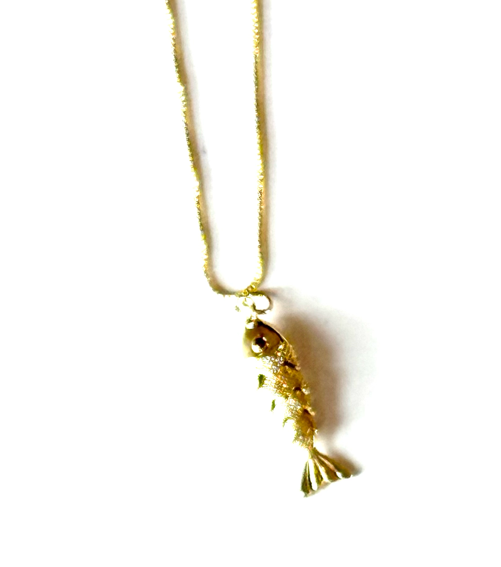 HoopLa - Lure- 14K Gold Steel Articulated Portuguese Fish Necklace 
