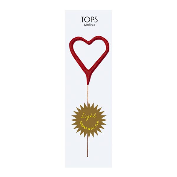 TOPS Malibu - Mini 4" Red Heart Sparkler Wand Card - Celebrate