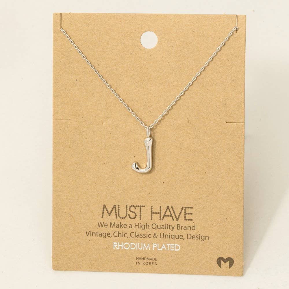 Fame Accessories - Gold Dipped Bubble Letter Pendant Necklace