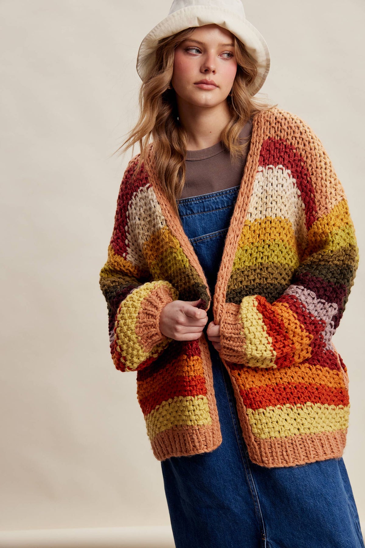 Listicle - Rainbow Hand-Crochet Open Cardigan LSW0620