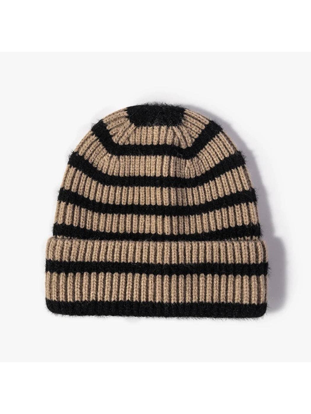 Funkyrel® Atzbranding Limited - Haila - Striped Roll-Edge Knit Beanie