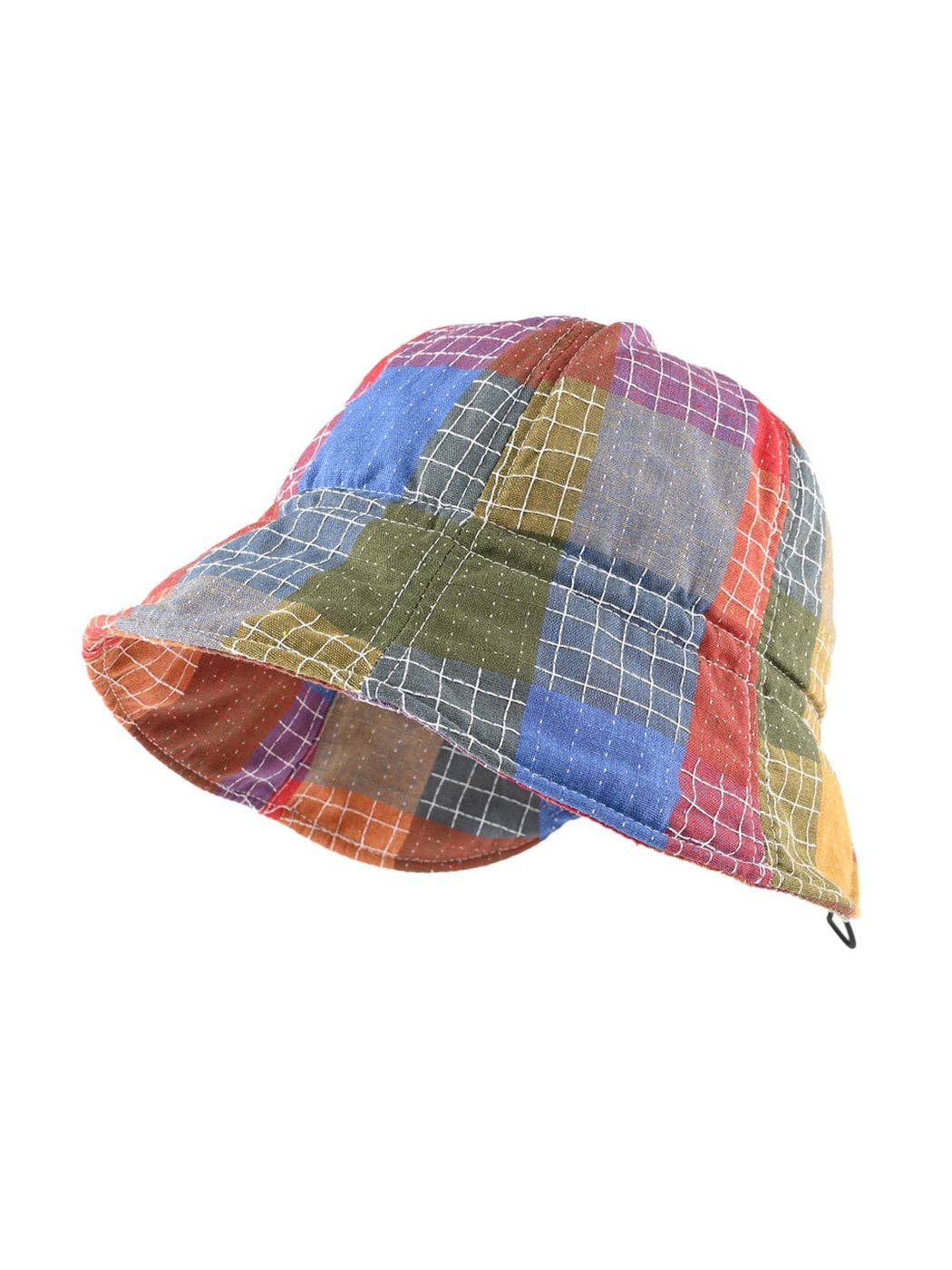 Vintage Colorful Patchwork Wide Brim Bucket Hat