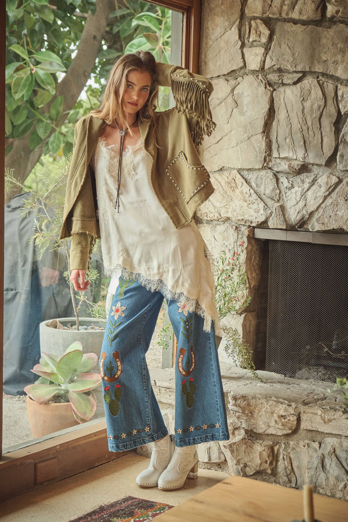 Blue B - 33625J Washed French Terry Fringe Cardigan